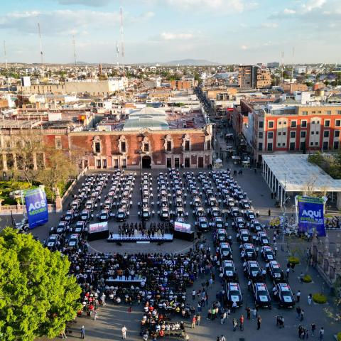 Entrega Leo Montañez 100 nuevas patrullas para el municipio de Aguascalientes
