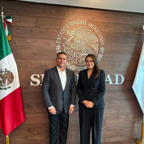 Tere Jiménez y Omar García Harfuch