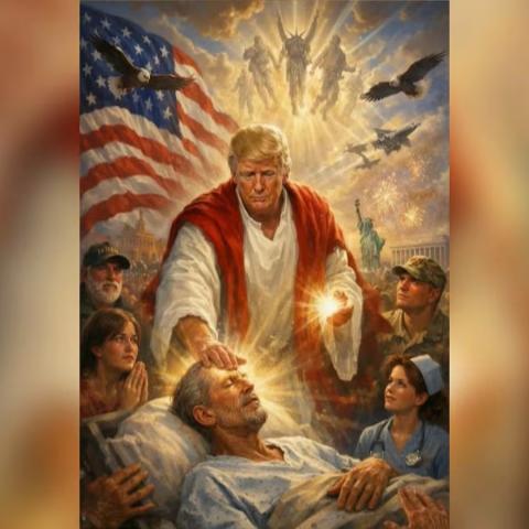 Trump elimina foto que publicó en la que aparece como si él fuera Jesucristo, tras críticas
