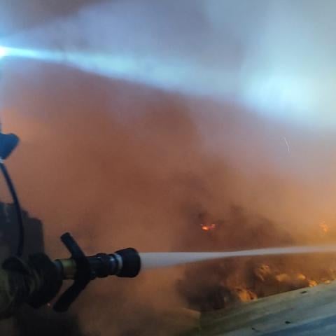 Bomberos combatieron un fuerte incendio en una vivienda donde el fuego consumió basura, dañó la estructura y acabó con la vida de una mascota