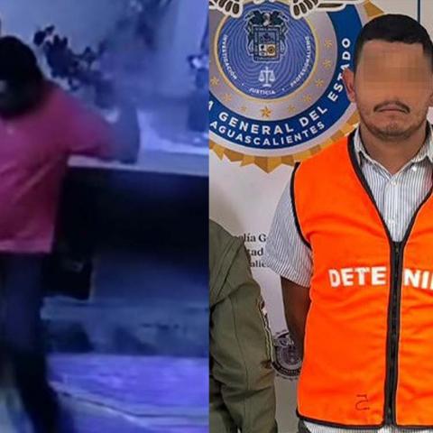 Su cobarde acción quedó graba en un video que se hizo viral. Fue detenido en la Puerta de Acceso Norte en Aguascalientes