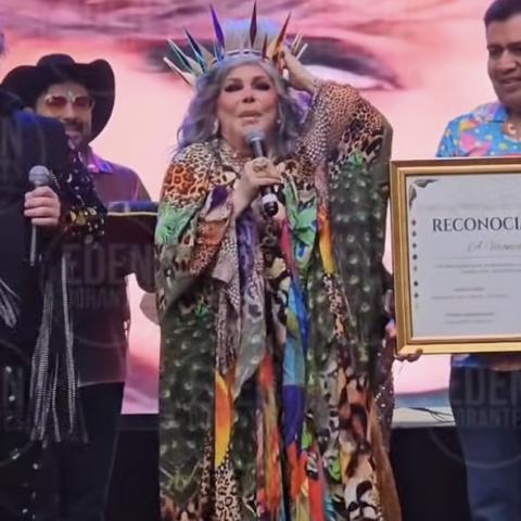 Verónica Castro sale del retiro para ser coronada reina de la Marcha LGBT+ en CDMX