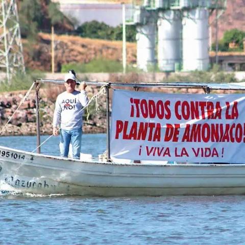 Mexicanos se manifiestan en Alemania contra planta de amoniáco en Topolobampo