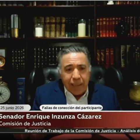 Reaparece Enrique Inzunza en sesión virtual del Senado 
