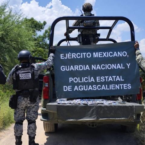 Policías estatales, Ejército, Guardia Nacional y corporaciones municipales localizaron el material oculto entre la maleza