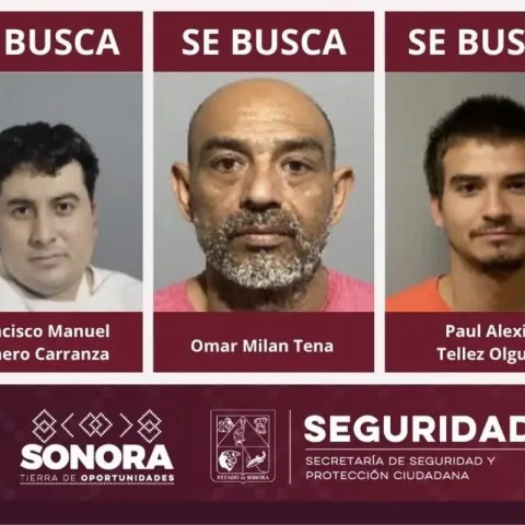 Intensifican búsqueda de reos que se fugaron de penal de Sonora; ofrecen recompensa de 1 mdp por cada uno