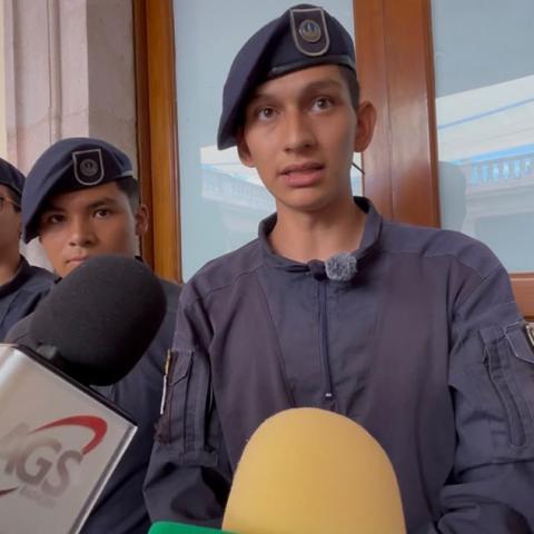 Cadete Aarón Hurtado Martínez, estudiante de Bachillerato Militarizado 