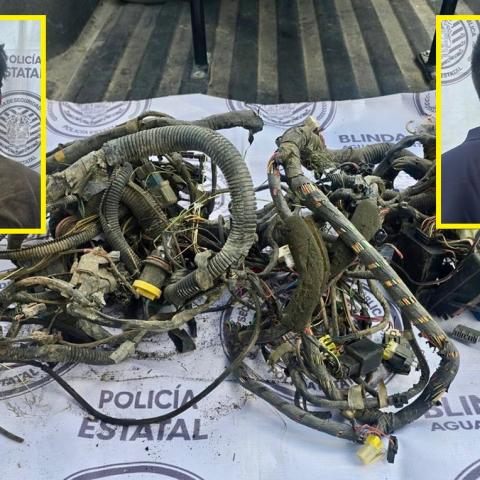 Fueron detenidos como responsables del robo de radiadores, un alternador, compresores y varios arneses automotrices