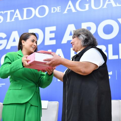Tere Jiménez entrega apoyos de la beneficiencia pública en Aguascalientes