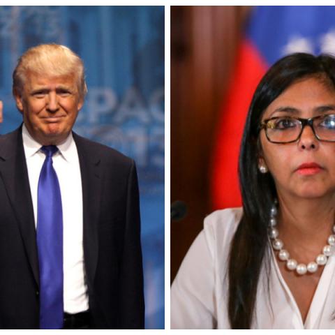 Donald Trump y Delcy Rodríguez