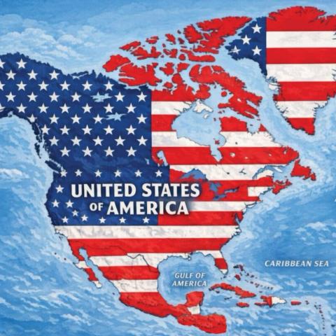 Trump publica mapa de Norteamérica cubierto con la bandera de EE. UU; Sheinbaum le responde