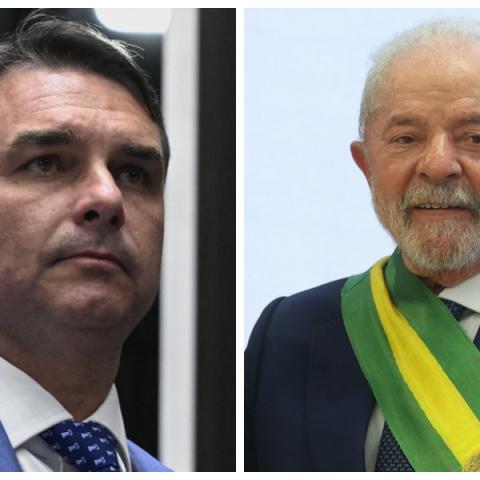Flávio Bolsonaro y Luis Inázio Lula da Silva