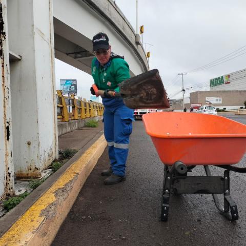 Mantiene municipio de Aguascalientes limpieza en puentes y pasos a desnivel