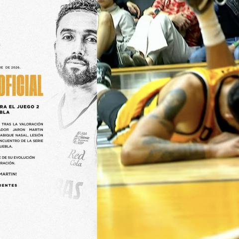 Confirman fractura de nariz de Jaron Martin y será baja para el segundo de la serie