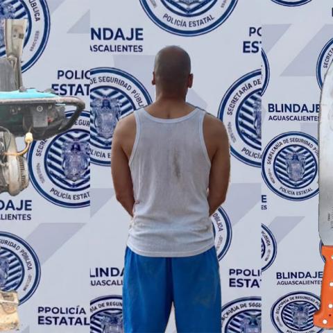 El vigilante lo descubrió llevándose una carretilla y una compactadora