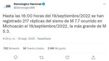 Réplicas del sismo 