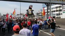 Manifestantes en Lima 