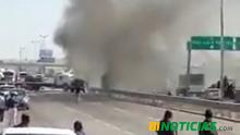 Manifestantes queman llantas y bloquean la autopista Zacatecas–Aguascalientes