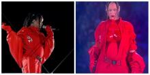 Rihanna apareció con un vientre abultado en el Super Bowl 
