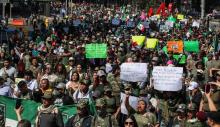 Se registran marchas en diferentes partes de la República en defensa de militares detenidos en Nuevo Laredo