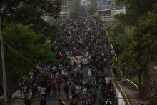 Integrantes del 'Viacrucis migrante' exigen documentación migratoria en México