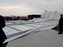 Al menos 13 lesionados tras la caída de estructura en Feria Aeroespacial 2023 en Santa Lucía