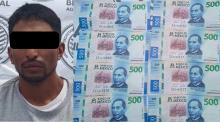 Le encontraron 8 billetes falsos de 500 pesos tras el reporte de una comerciante a la que le pagó con uno de ellos
