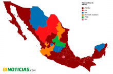 Con las más recientes elecciones, así quedará el mapa político de México