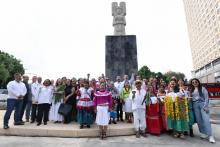 Develan escultura “La Joven de Amajac” en Ciudad de México