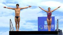 Diego Balleza y Viviana del Angel gana oro en clavados mixtos