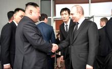 Kim Jong-un y Vladimir Putin 