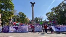 Manifestación de trabajadores del PJF en exedra
