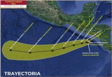 Pilar continúa como tormenta tropical; provocará lluvias torrenciales en Chiapas y Oaxaca