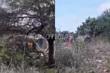 Camión particular vertiendo agua residual en el Bosque de Cobos