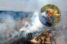 El incendio inició en el Cerro Prieto, en Santa María del Monte, desde el pasado domingo 3 de marzo.