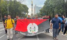 Normalistas de Ayotzinapa marchan exigiendo justicia por el asesinato de Yanqui Khotan