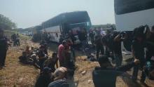46 migrantes ecuatorianos encontrados en la autpista Minatitlán-Acayucan.