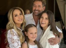 Gerladine Bazán y Gabriel Soto celebran en familia la primera comunión de su hija