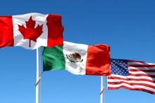 Banderas de Canadá, México, EE. UU.