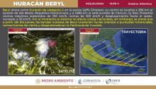 Huracán Beryl en categoría 4