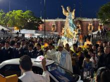 Miles de personas congregadas en la peregrinación de los transportistas a la Virgen de la Asunción