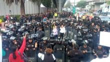 Trabajadores del Poder Judicial protestan en el Autódromo Hermanos Rodríguez