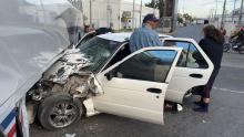 El fuerte choque ocurrió en la 25 federal a un costado del Parque Industrial Valle de Aguascalientes