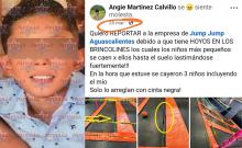 La autora de dicha publicación, asegura que ese día hubo al menos 3 niños que sufrieron una caída