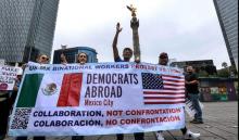 Protestan contra Trump frente a embajada de EE.UU. en México