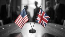 Banderas de Estados Unidos y Reino Unido 