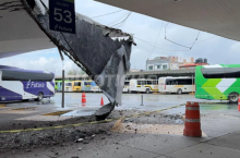 Estructura colapsada de Central Camionera en Aguascalientes 
