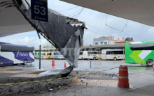 Estructura colapsada de Central Camionera en Aguascalientes 