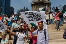 Marchan contra la elección judicial en CDMX; piden anulación del proceso