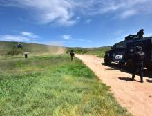 Operativo de seguridad tras desmantelamiento de campamento en Rincón de Romos 